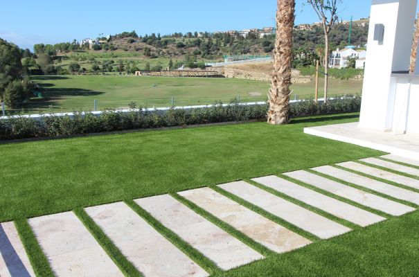 artificial grass in the golf field
